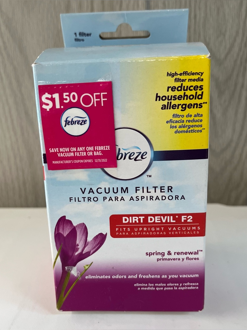 Febreze Dirt Devil F2 Vacuum Filter  Replacement Pleated Upright Filter New